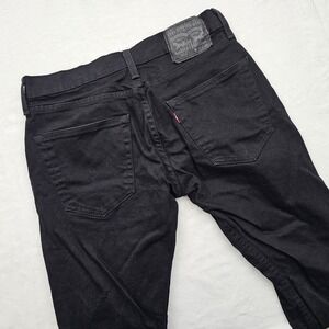 Levi's 502 Jeans Mens 30W Tapered Leg Stretch Black Denim Emo Gothic Skater